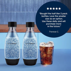 Sodastream Slim Sparkling Water Bottle Twin Pack Black 16.9 oz