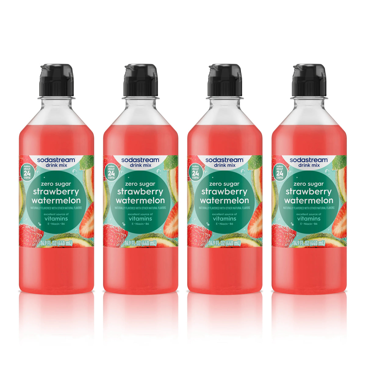 Sodastream Classics® Strawberry & Watermelon Zero Sugar Drink Mix 4 Pack 440ml