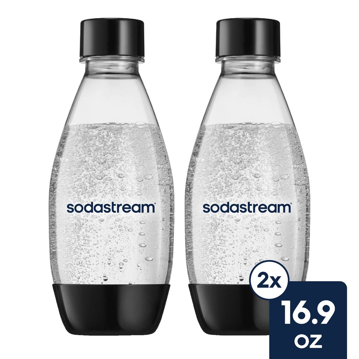 Sodastream Slim Sparkling Water Bottle Twin Pack Black 16.9 oz